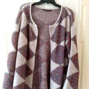 Size Medium- Multicolored Metallic Styled Sweater Jacket